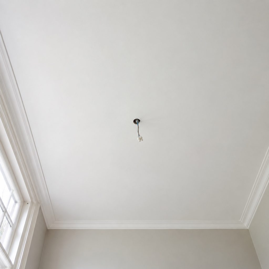 Glad gestuct plafond van onderaf